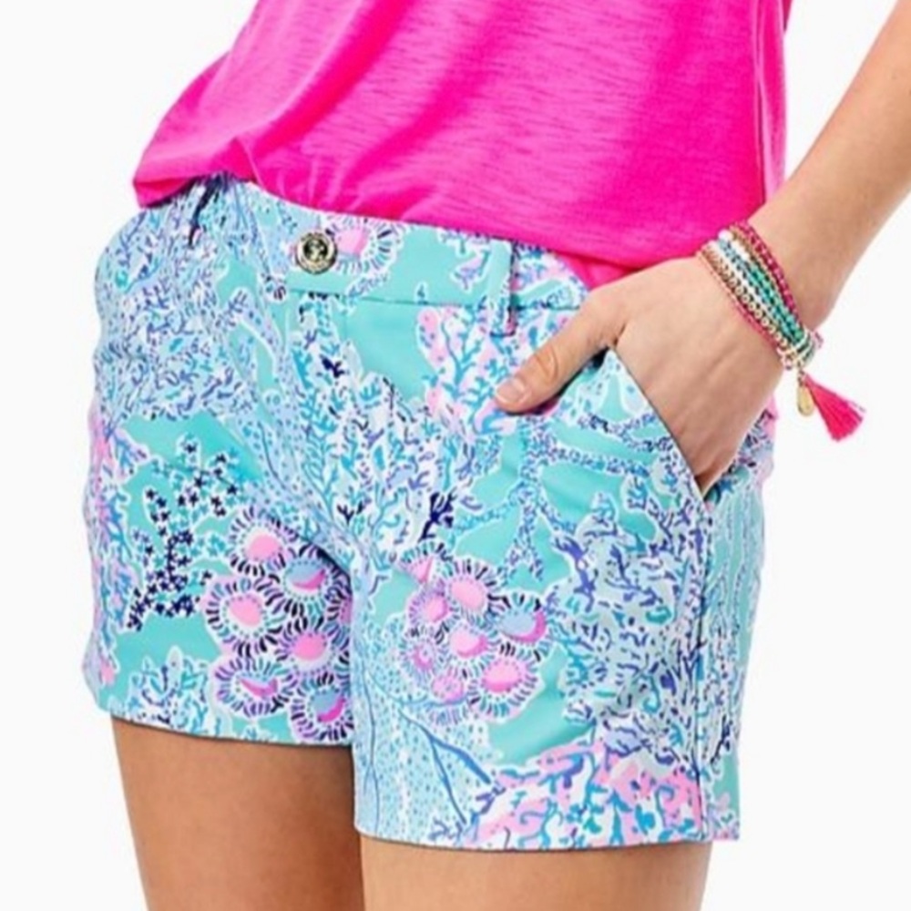 Lilly Pulitzer Callahan‎ Knit 5” Short Resort Ponte Coral Reef Now You Sea Me 2